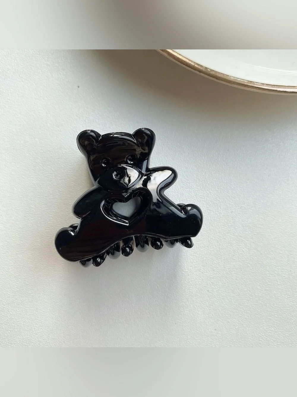 Korean Cute Aesthetics Teddy Bear Hair Claws Clip Set of 4